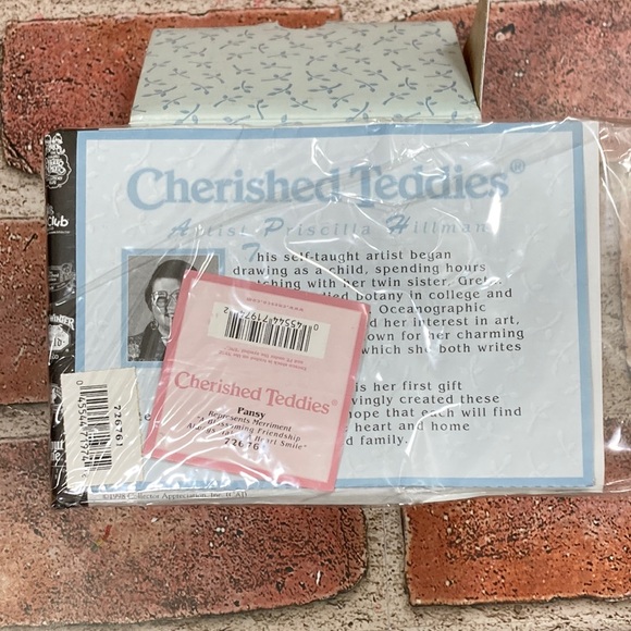 Cherished Teddies “Pansy” teddy bear figurine by Priscilla Hillman - Picture 4 of 4